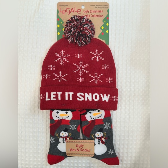 NWT Legale Ugly Christmas Party Collection Men’s Ugly Christmas Hat & Socks Set! - Picture 8 of 8